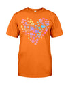 Tie Dye Love Dog Paw Print Heart Cute Dot day Dog Lovers T-Shirt