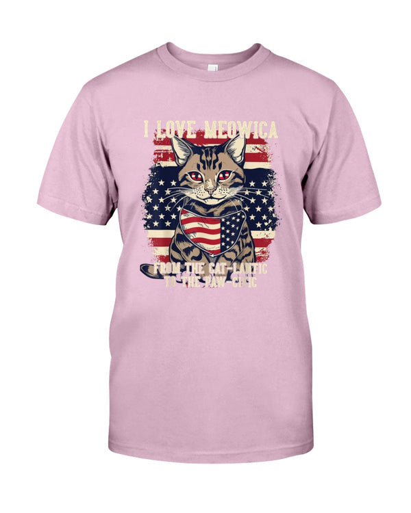 4th July Cat Lover, I Love Meowica Funny Patriotic Cat