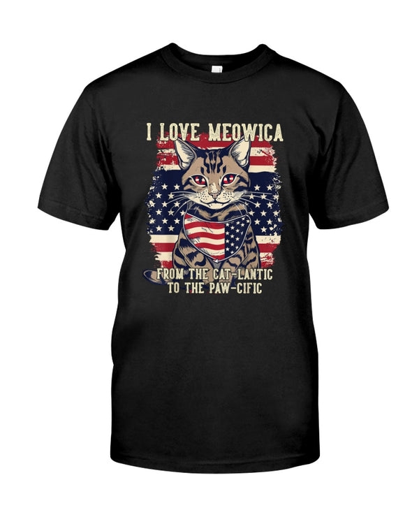 4th July Cat Lover, I Love Meowica Funny Patriotic Cat