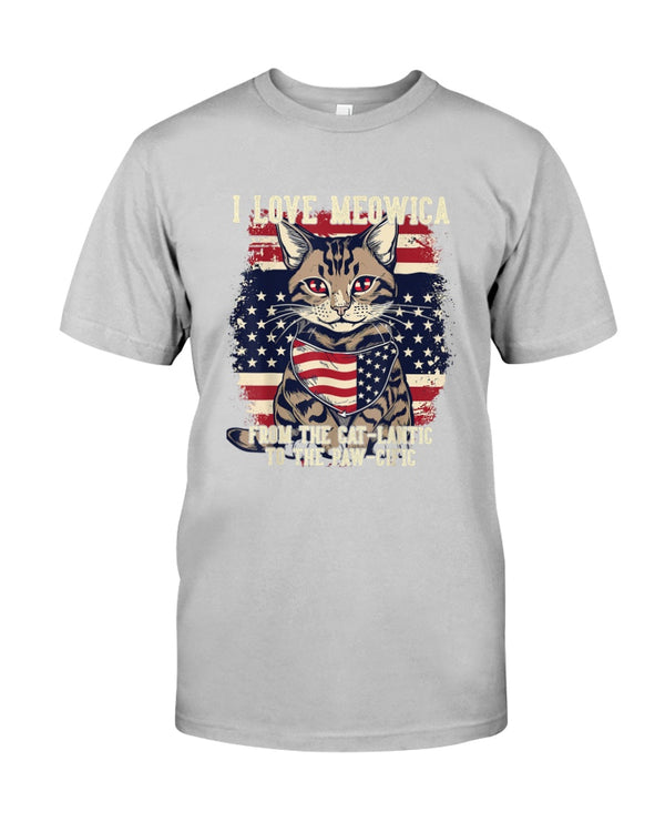 4th July Cat Lover, I Love Meowica Funny Patriotic Cat