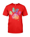 Cat Dog Paw Print Watercolor Rainbow Abstract Animal Lover T-Shirt