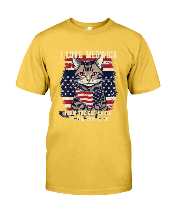 4th July Cat Lover, I Love Meowica Funny Patriotic Cat